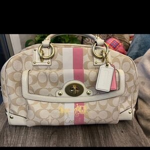 Coach Beige and Pink Satchel